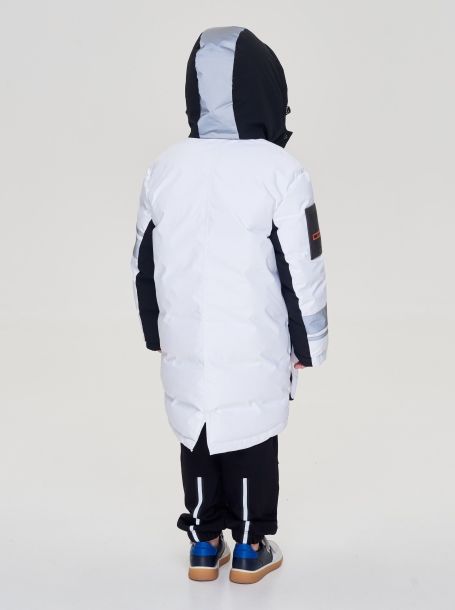 Фото4: Белая куртка на синтепухе для мальчика