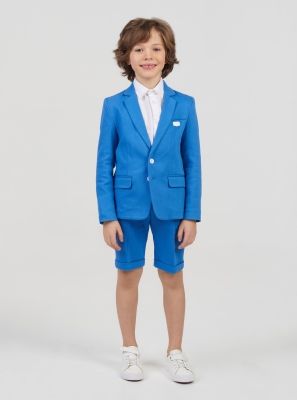 Фото1: Синие нарядные шорты для мальчика