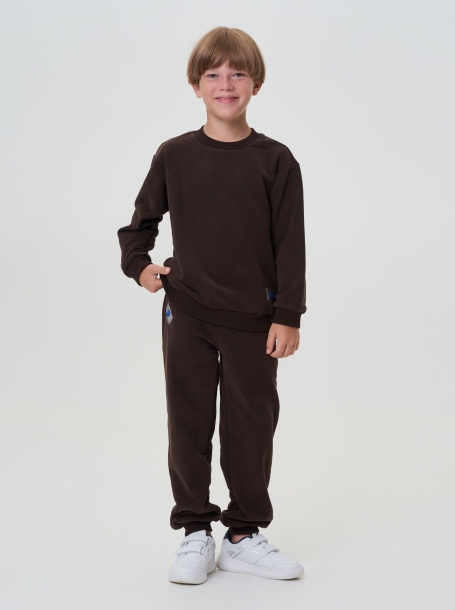 Фото1: картинка 15.117 Брюки  из футера, горький шоколад Choupette - одевайте детей красиво!