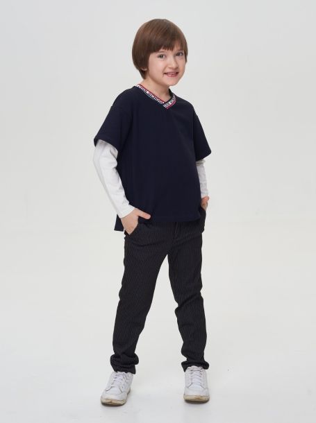 Фото6: картинка 570.31 Джемпер комбинированный, синий\белый Choupette - одевайте детей красиво!
