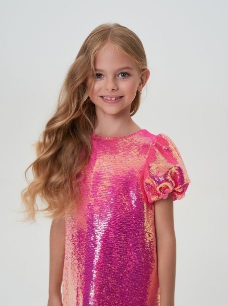 Фото6: картинка 77.116 Платье с пайетками, маджента Choupette - одевайте детей красиво!
