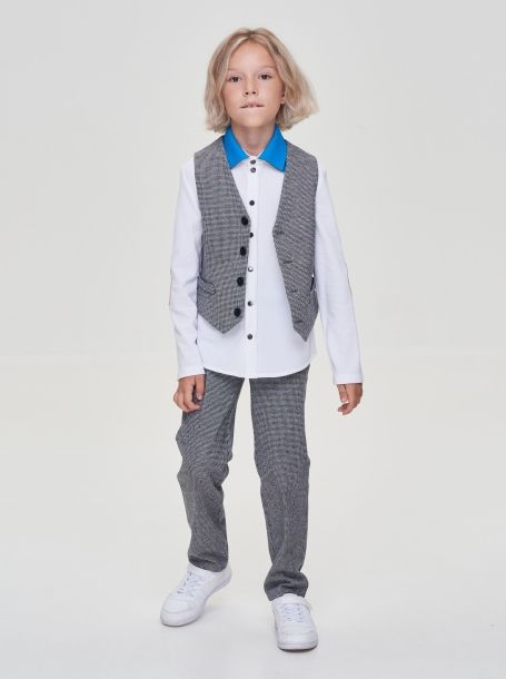 Фото5: картинка 02.1.109 Жилет из ткани пье-де-пуль для мальчика Choupette - одевайте детей красиво!