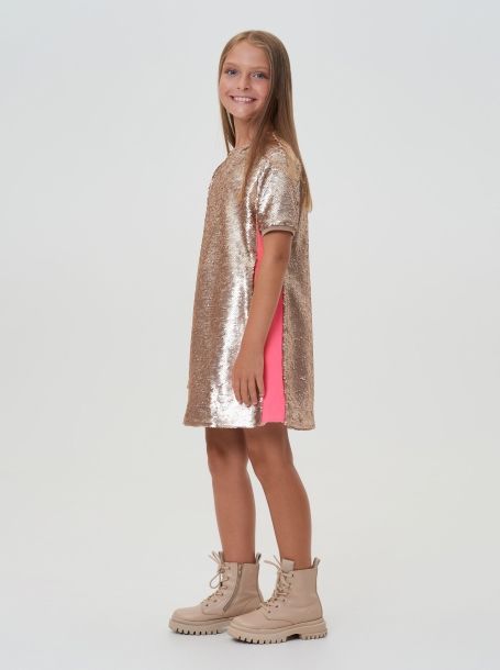 Фото2: картинка 17.114 Платье с пайетками, песочное золото Choupette - одевайте детей красиво!