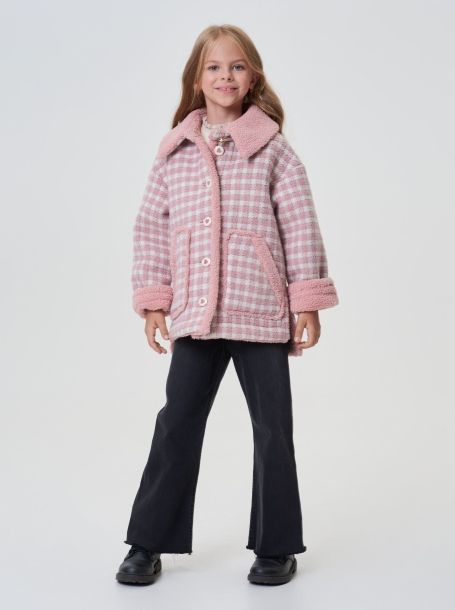 Фото2: картинка 750.20 Куртка под дубленку, розовая клетка Choupette - одевайте детей красиво!