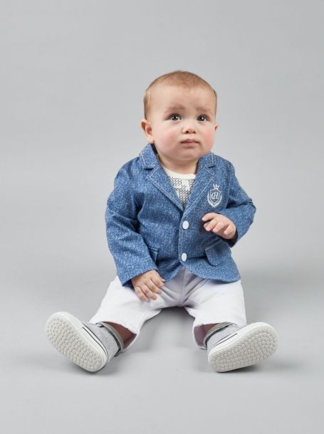 Фото1: картинка 37.85 Пиджак мягкий, синий джинс Choupette - одевайте детей красиво!
