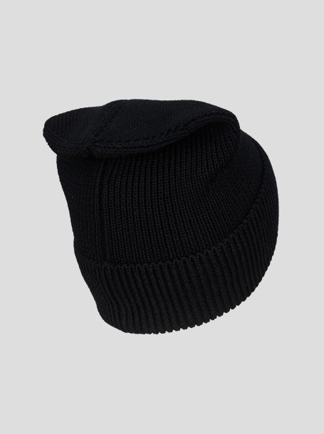 Фото2: Черная вязаная шапка бини