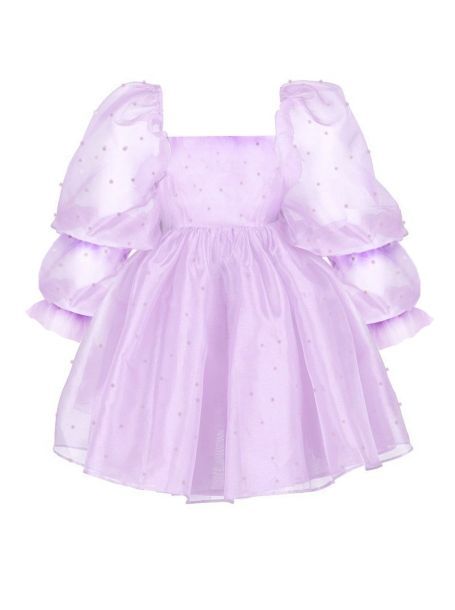 Фото1: картинка 1471.43 Платье нарядное из органзы с объемными рукавами, розовый Choupette - одевайте детей красиво!