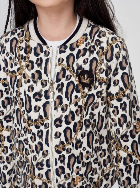 Фото4: Куртка-бомбер с леопардовым принтом