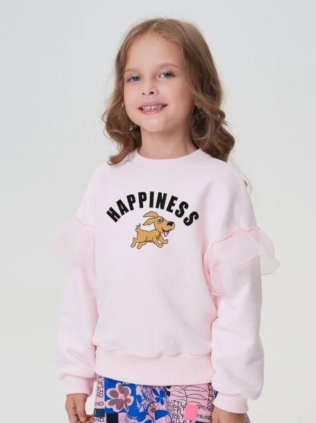 Фото2: картинка 55.116 Джемпер-СВИТШОТ с принтом, розовый Choupette - одевайте детей красиво!