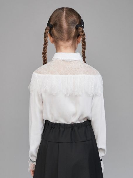 Фото3: Нарядная белая блузка для девочки