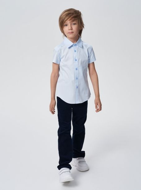 Фото1: Вельветовые синие брюки для мальчика