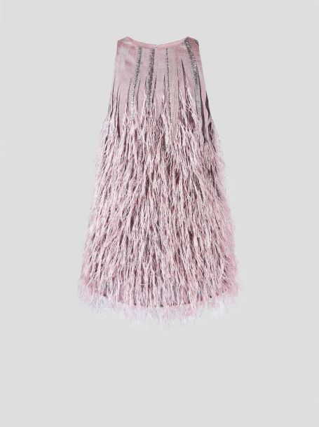 Фото8: Розовое платье из фактурной ткани