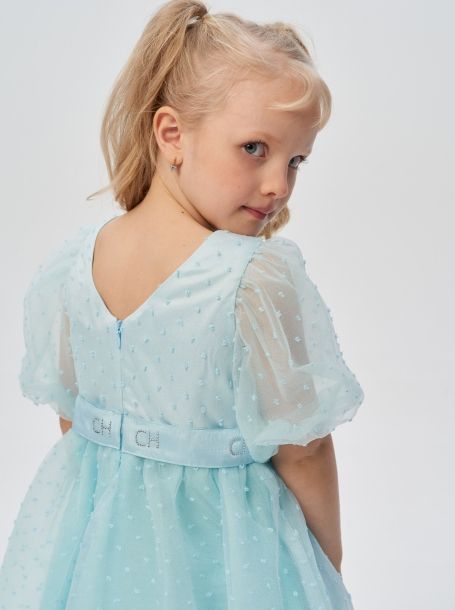 Фото8: картинка 1497.1.43 Платье нарядное из органзы с объемными рукавами, тиффани Choupette - одевайте детей красиво!