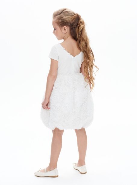 Фото2: картинка 1398.43 Платье нарядное Церемония с юбкой-баллон и бусинами, белый Choupette - одевайте детей красиво!