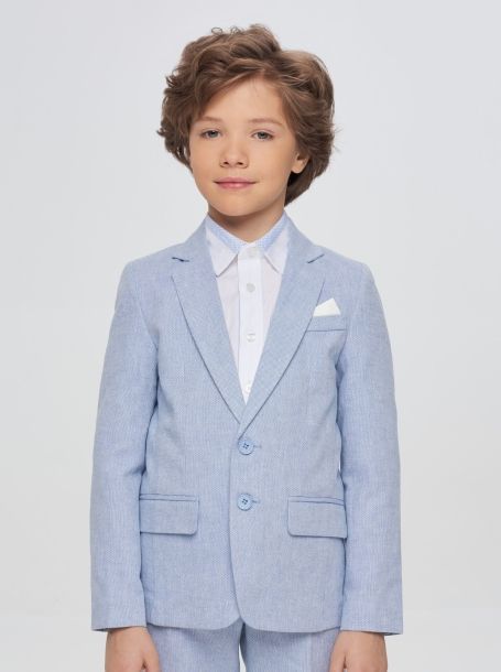 Фото1: Нарядный голубой пиджак для мальчика