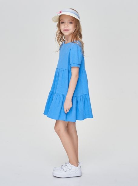 Фото4: Голубое многоярусное платье для девочки