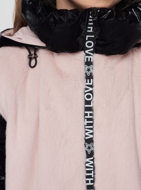 Фото5: Меховое розовое пальто для девочки