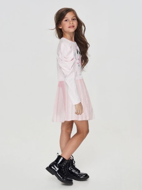 Фото4: Трикотажное розовое платье для девочки