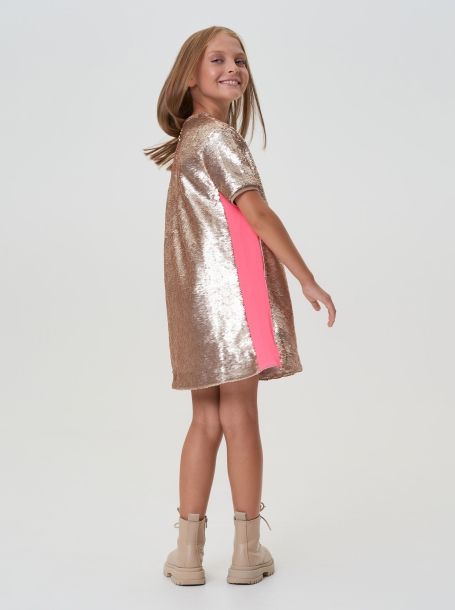 Фото5: картинка 17.114 Платье с пайетками, песочное золото Choupette - одевайте детей красиво!