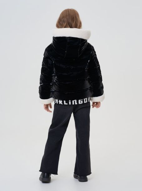 Фото7: картинка 738.20 Куртка двухсторонняя с крупной вышивкой, синтепух, черно-белый Choupette - одевайте детей красиво!