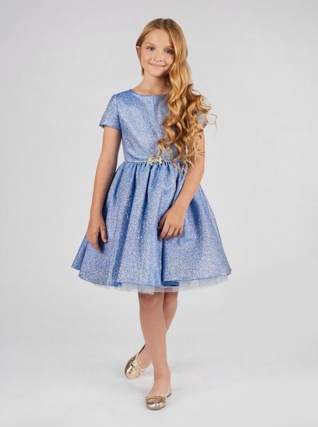 Фото4: Синее нарядное платье для девочки