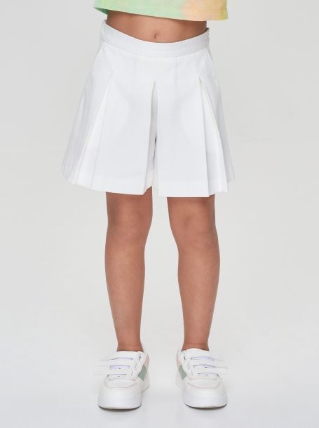 Фото2: Трикотажная белая юбка шорты