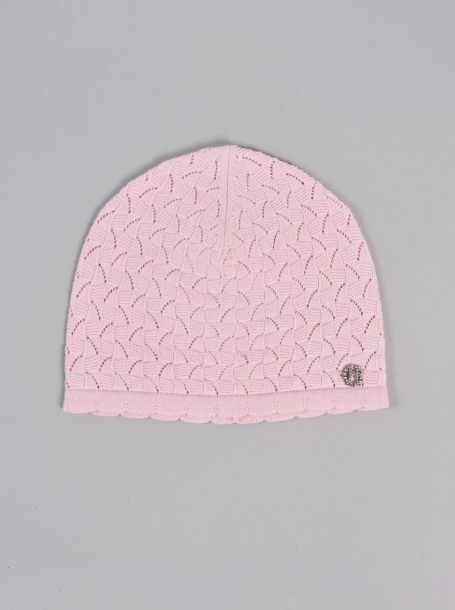 Фото2: Розовая ажурная вязаная шапка