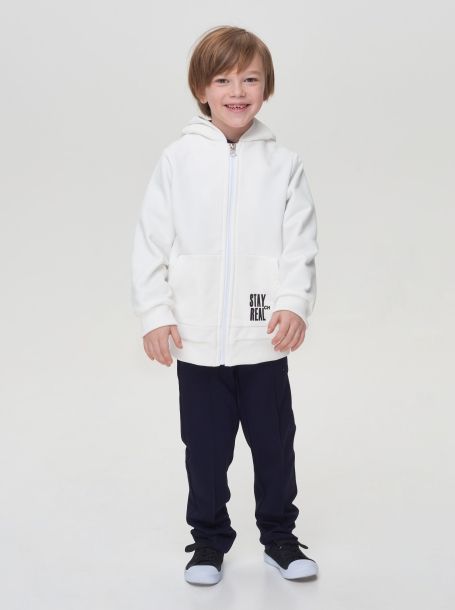 Фото10: картинка 564.31 Куртка-Бомбер из футера с эффектом бран, белый Choupette - одевайте детей красиво!