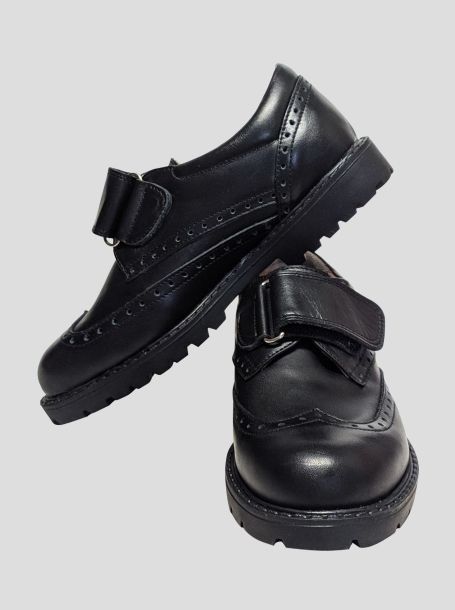 Фото7: Черные высокие ботинки на липучке