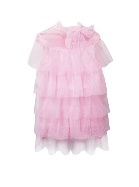 Фото1: картинка 1477.43 Платье-трапеция нарядное многоярусное, кремово-розовый Choupette - одевайте детей красиво!