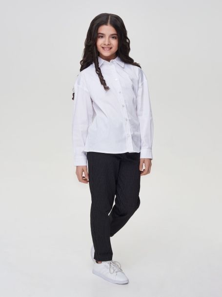 Фото6: картинка 540.31 Блузка нарядная с принтом, белый Choupette - одевайте детей красиво!