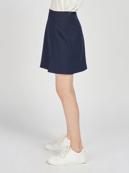 Фото3: Синяя школьная юбка с разрезом