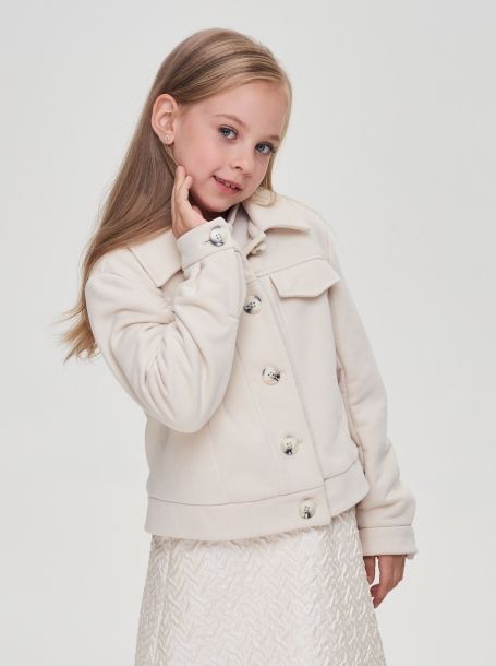 Фото6: картинка 11.106 Костюм из мякого  футера (куртка и брюки), сливочный Choupette - одевайте детей красиво!