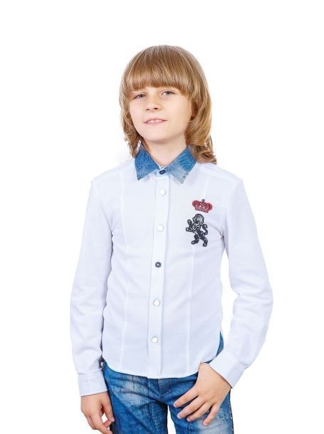 Фото2: Белая рубашка для мальчика