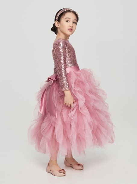 Фото2: Розовое платье с пышной юбкой из сетки