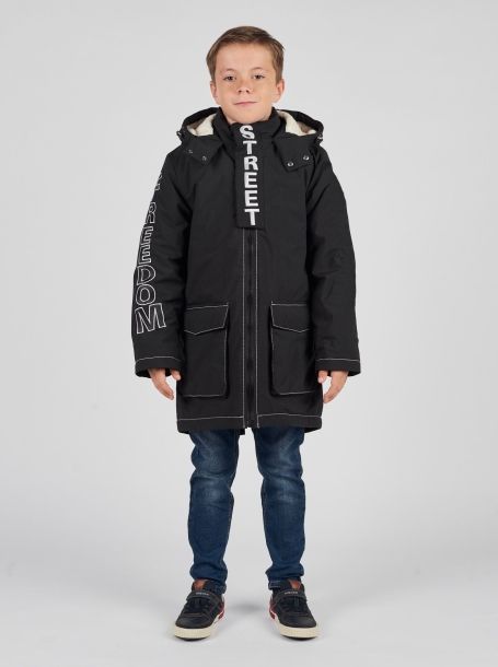 Фото1: Куртка парка с подкладкой из меха для мальчика