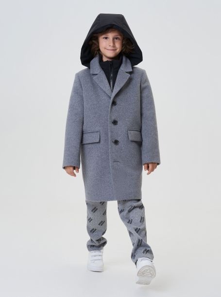 Фото3: картинка 756.20 Пальто на синтепоне с капюшоном, серый Choupette - одевайте детей красиво!