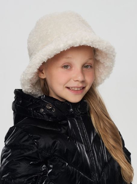 Фото3: Белая меховая шляпка для девочки