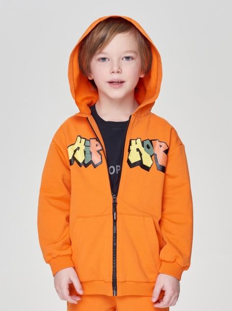 Фото2: Оранжевый спортивный костюм для мальчика