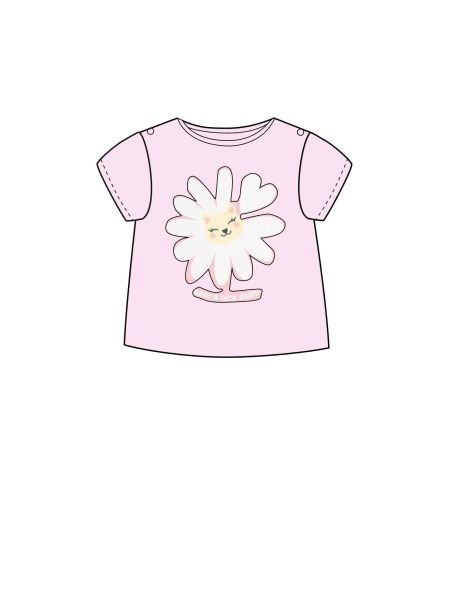 Фото1: картинка 63.110 Джемпер-футболка с декором, розовый Choupette - одевайте детей красиво!