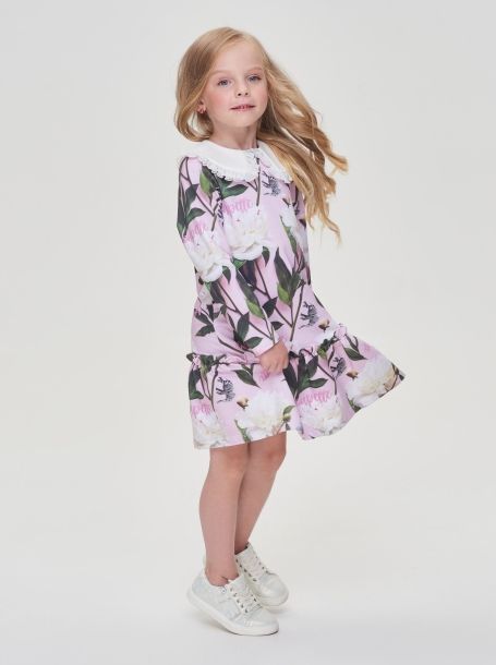Фото3: картинка 28.1.108 Платье мягкое из трикотажа, фирменный принт Choupette - одевайте детей красиво!