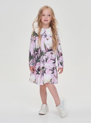 Фото1: картинка 28.1.108 Платье мягкое из трикотажа, фирменный принт Choupette - одевайте детей красиво!
