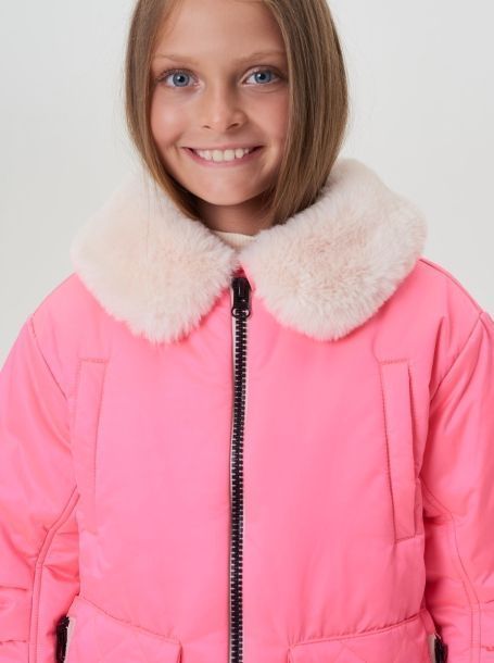 Фото5: картинка 759.20 Куртка из фактурной плащевки, ярко-розовый Choupette - одевайте детей красиво!