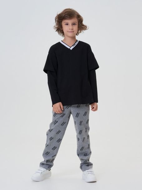 Фото6: картинка 32.117 Джемпер-ЛОНГСЛИВ с принтом, черный Choupette - одевайте детей красиво!