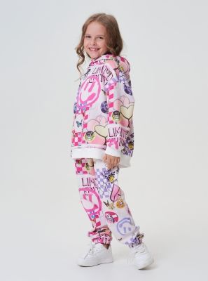 Фото1: картинка 45.116 Костюм из футера (худи и брюки), фирменный принт Choupette - одевайте детей красиво!