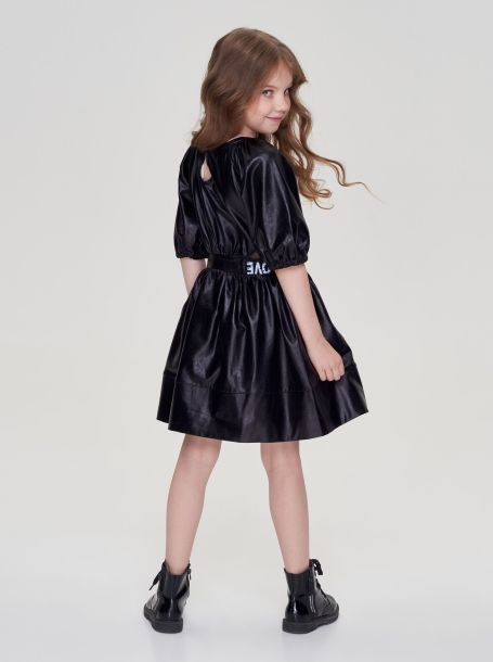 Фото5: картинка 70.108 Платье оригинального кроя с тесьмой, чёрный Choupette - одевайте детей красиво!