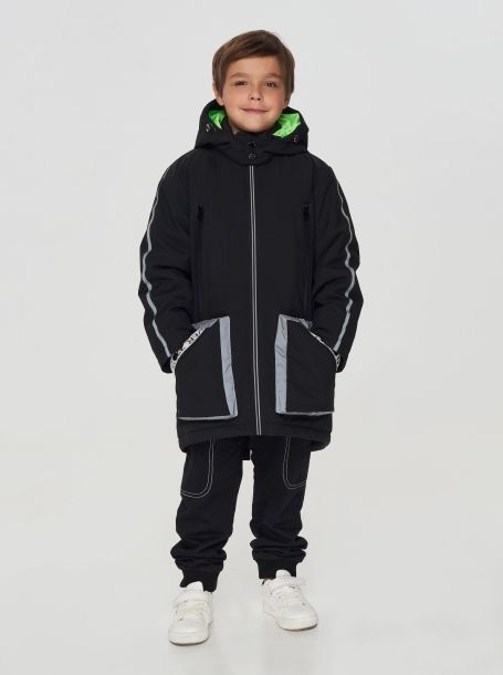 Фото1: Черная куртка парка для мальчика