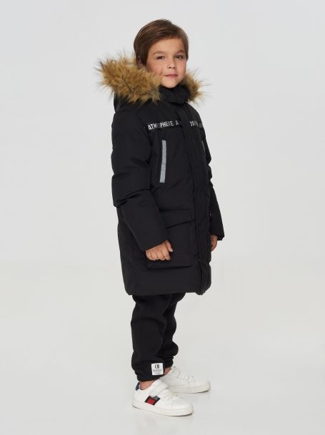 Фото2: Черная куртка парка для мальчика