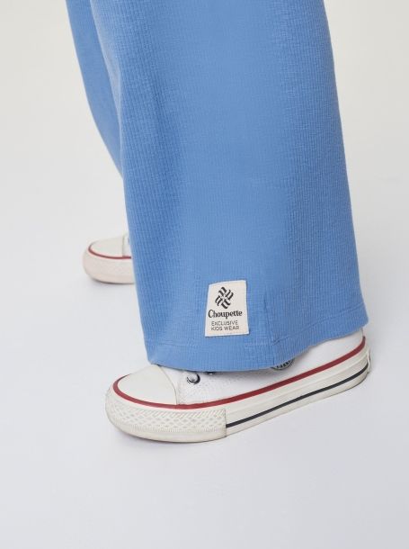 Фото12: картинка 19.120 Костюм Футболока с капюшоном и брюки из трикотажной лапши, синий Choupette - одевайте детей красиво!