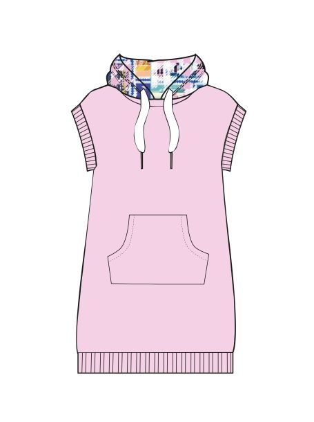Фото1: Платье-туника из футера, фирменный розовый от Choupette 